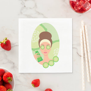 Servilleta De Papel Salón de Belleza Spa Facial de Pepino