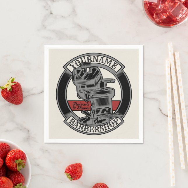 Servilleta De Papel Salón de sillas de peluquería Retro Personalizado (In situ)
