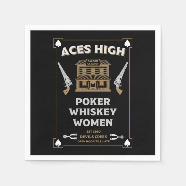 Servilleta De Papel Saloon de Cowboy American Frontier (Anverso)