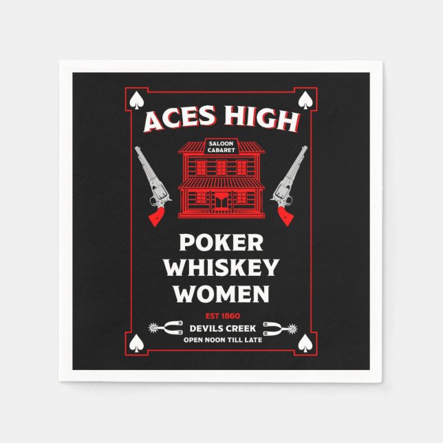 Servilleta De Papel Saloon de Cowboy American Frontier (Anverso)