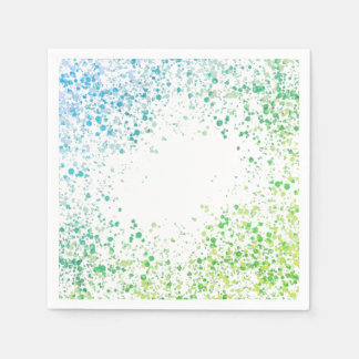 Servilleta De Papel Salpicaduras verdes y azules