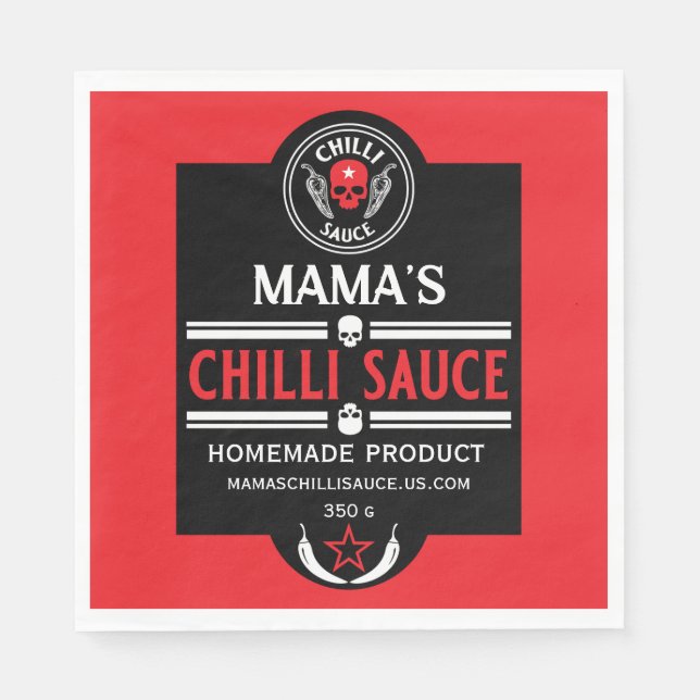 Servilleta De Papel Salsa de chile hecha en casa (Anverso)