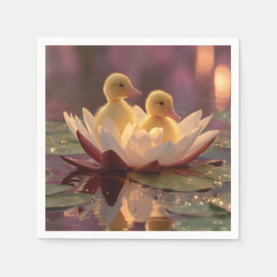 Servilleta De Papel Saltos adorables en una flor de Lily del Agua
