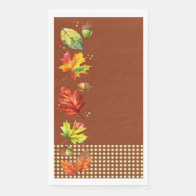 Servilleta De Papel Saltos de otoño y Gingham (Anverso)