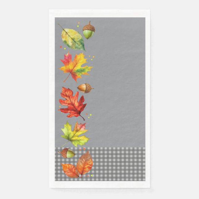 Servilleta De Papel Saltos de otoño y Gingham (Anverso)