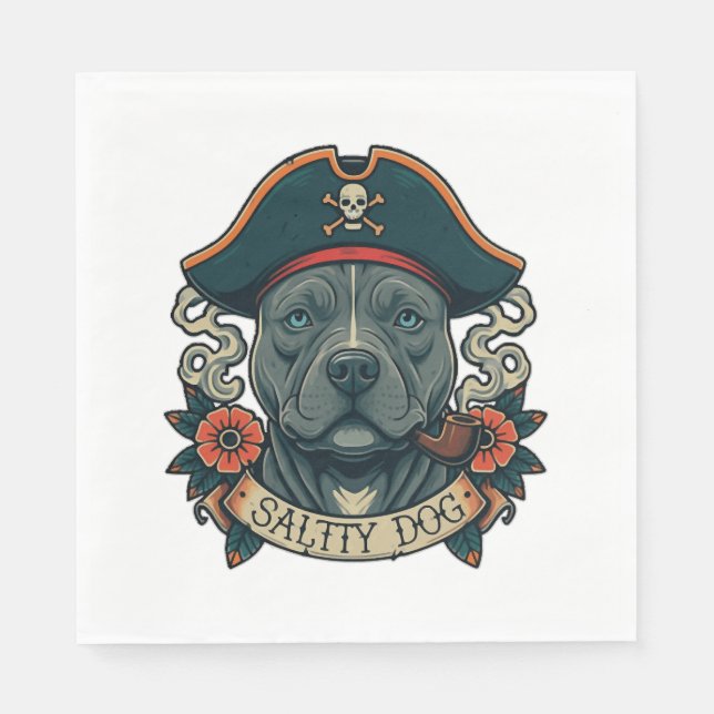 Servilleta De Papel Salty Dog Pitbull (Anverso)