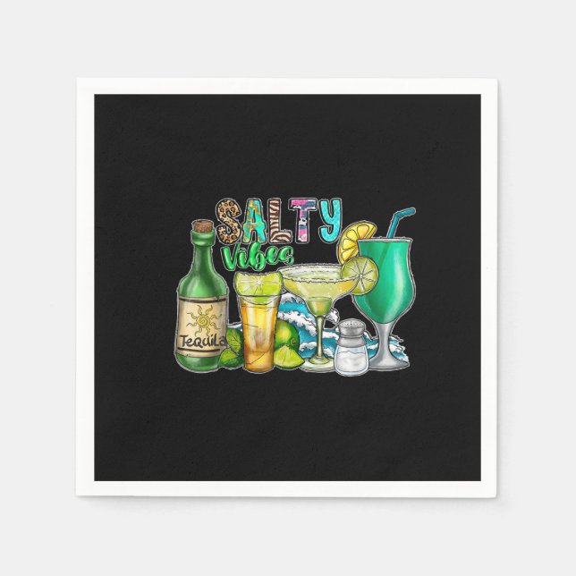 Servilleta De Papel Salty Summer Vibes Bebe Tequila Margarita vacacion (Anverso)