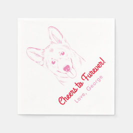 Servilleta De Papel ¡Salud a Furever! Corgi Boda Napkins