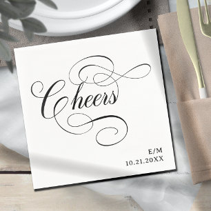 Servilleta De Papel Salud   Boda personalizada con guión de caligrafía