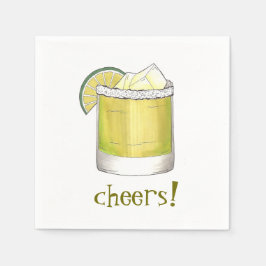 Servilleta De Papel Salud! Celebración Margarita Cocktail Fiesta Bebe