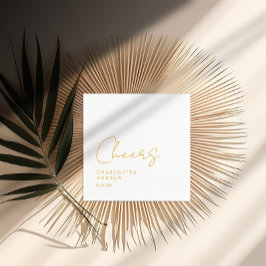 Servilleta De Papel Salud! Elegante, minimalista, escritura a mano