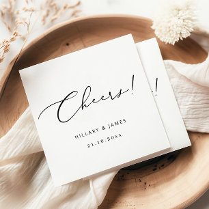 Servilleta De Papel Salud! Moderno Boda de caligrafía elegante