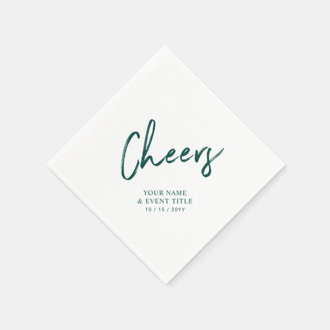 Servilleta De Papel Salud | Pincel verde Personalizado Fiesta Napkin (Borde)