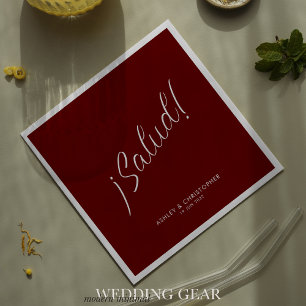 Servilleta De Papel ¡Salud! Rojo Carmesí Minimal Cóctel para Cualquier