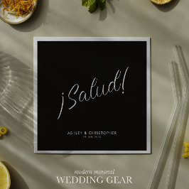 Servilleta De Papel ¡Salud! Smoke Black Minimal Cualquier Ocasión Cóct