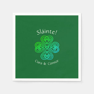 Servilleta De Papel Salud Verde Celtírico Irlandés Nombre de Trébol
