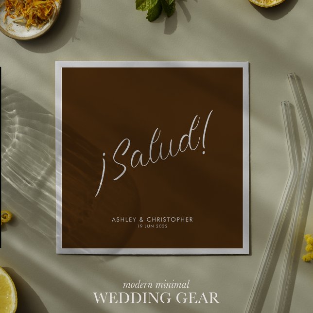 Servilleta De Papel ¡Salud! Walnut Brown Minimal Cualquier Cóctel De O (Subido por el creador)