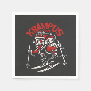 Servilleta De Papel Saludo de Navidad del Diablo de Navidad Krampus