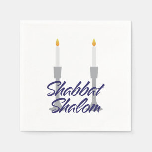 Servilleta De Papel saludo shalom de Shabbat y pañalesPapel Napkin