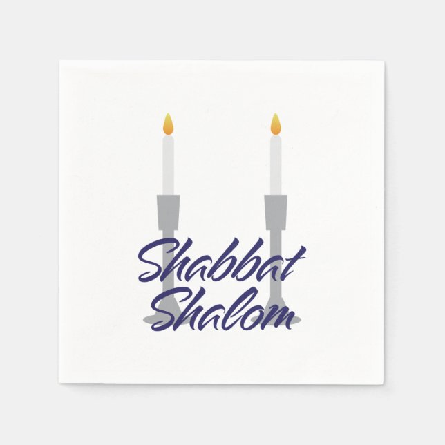 Servilleta De Papel saludo shalom de Shabbat y pañalesPapel Napkin (Anverso)