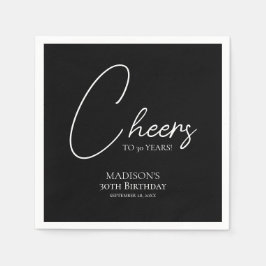 Servilleta De Papel Saludos a cualquier edad, cumpleaños blanco y negr