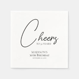 Servilleta De Papel Saludos a cualquier edad, cumpleaños blanco y negr