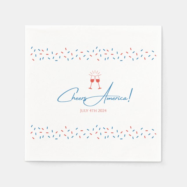 Servilleta De Papel ¡Saludos a Estados Unidos! - Julio Cuarto Cóctel (Anverso)