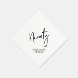 Servilleta De Papel Saludos a la Noventa y Moderna Fiesta de Cumpleaño