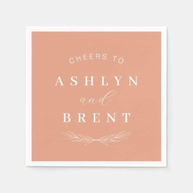 Servilleta De Papel Saludos A Las Cafeterías Del Boda Terracotta (Anverso)