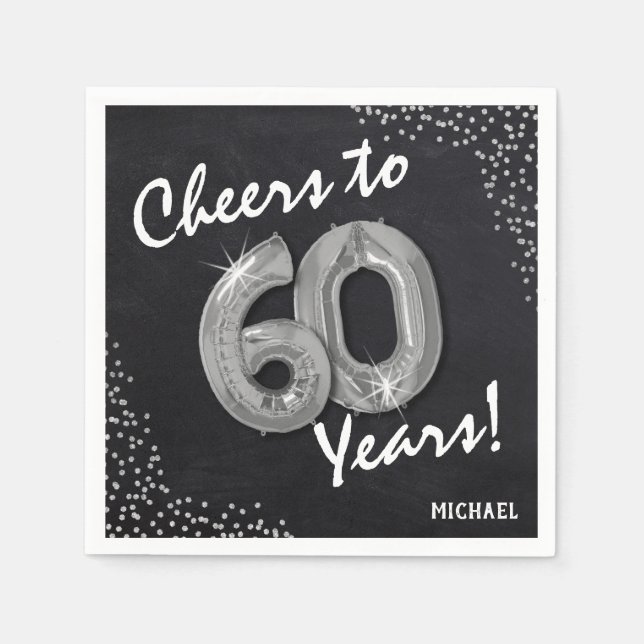 Servilleta De Papel ¡Saludos a los 60 años! 60 cumpleaños (Anverso)