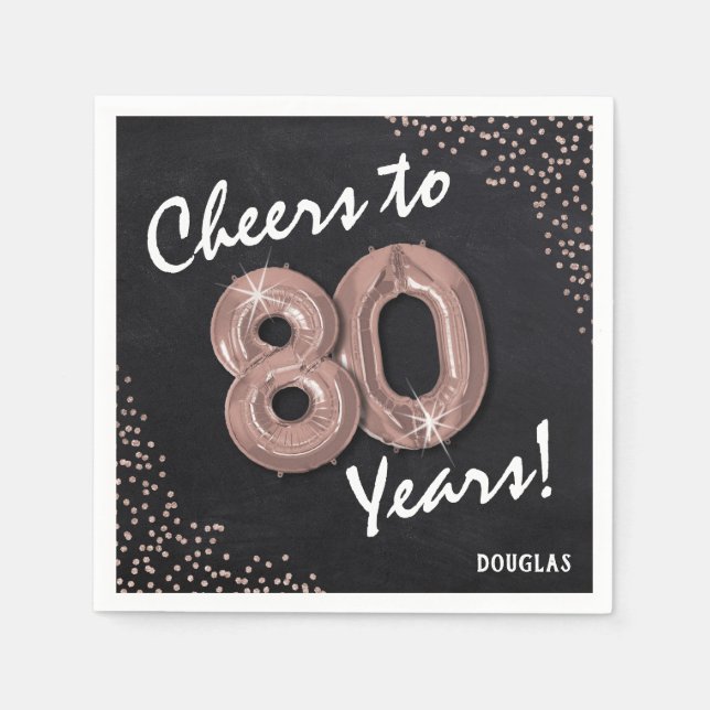 Servilleta De Papel ¡Saludos a los 80 años! 80 cumpleaños (Anverso)