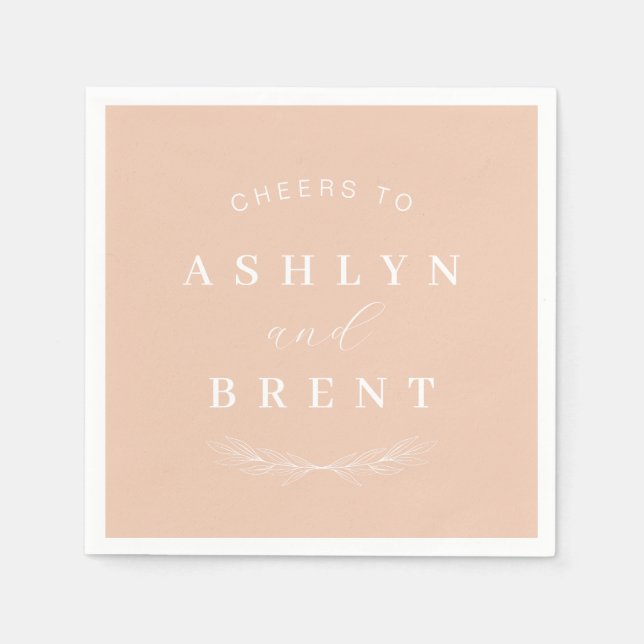 Servilleta De Papel Saludos A Los Bodas De Cocktail Ligeros (Anverso)