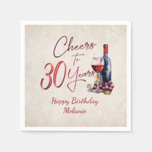 Servilleta De Papel Saludos a Vino 30 cumpleaños