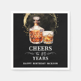Servilleta De Papel Saludos a Whiskey por 80 años