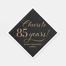 Saludos al Purpurina de cumpleaños 85 Black and Go