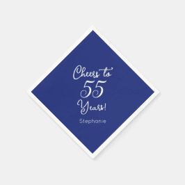 Servilleta De Papel Saludos azules de la marina a 55 años 55 cumpleaño
