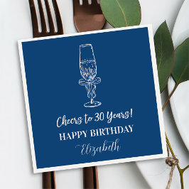 Servilleta De Papel Saludos azules modernos a servilletas de cumpleaño