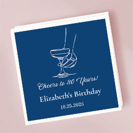 Servilleta De Papel Saludos azules modernos a servilletas de cumpleaño