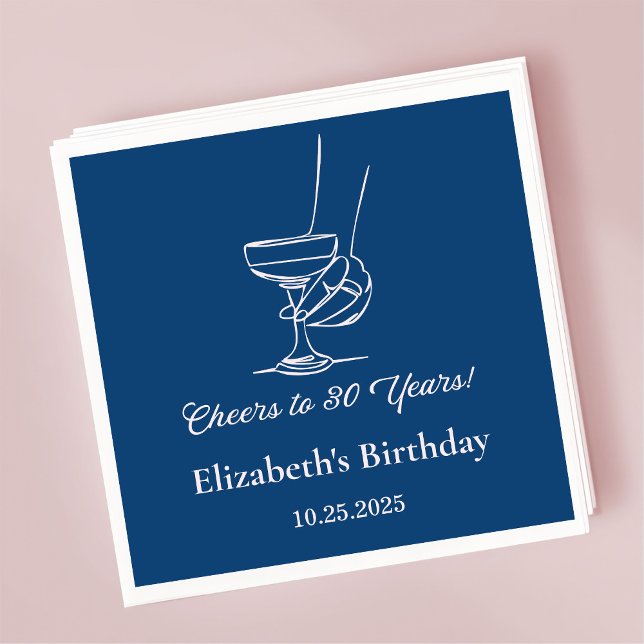 Servilleta De Papel Saludos azules modernos a servilletas de cumpleaño (Subido por el creador)