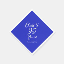Servilleta De Papel Saludos azules reales a 95 años fiesta de cumpleañ