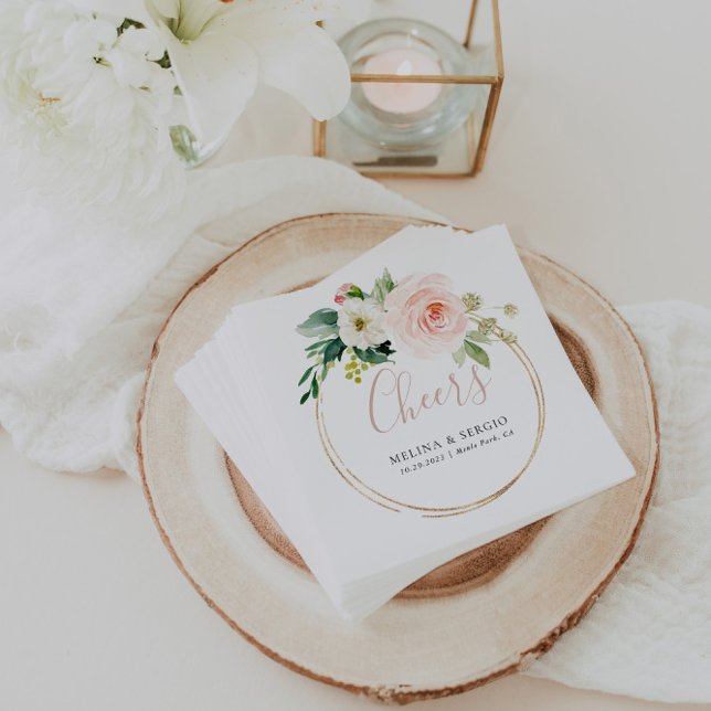 Servilleta De Papel Saludos Bodas de las Flores Geométricas de Oro (Subido por el creador)