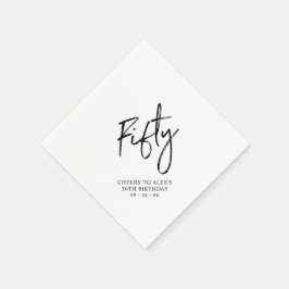 Servilleta De Papel Saludos Cincuenta | 50ª fiesta de cumpleaños de ad