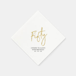 Servilleta De Papel Saludos Cincuenta | 50ª fiesta de cumpleaños para 