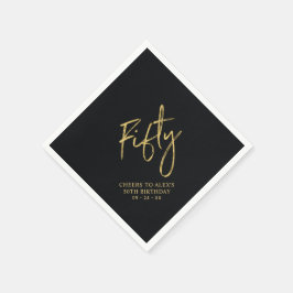Servilleta De Papel Saludos Cincuenta | Moderna fiesta de cumpleaños n