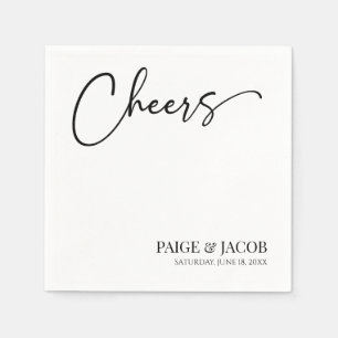 Servilleta De Papel Saludos Clásicos Boda Minimalista Mínimo Moderno
