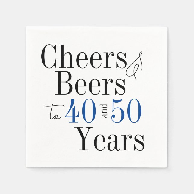 Servilleta De Papel Saludos conjuntos de cumpleaños y cervezas azules (Anverso)