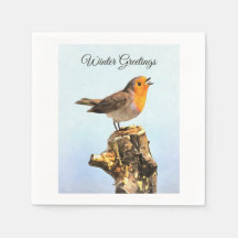 Saludos de invierno. Robin cantando 