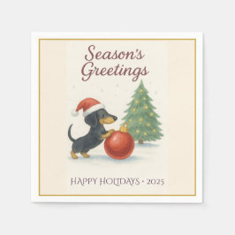 Servilleta De Papel Saludos de temporada a las servilletas de Dachshun