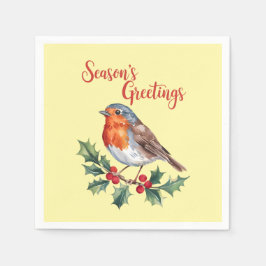 Servilleta De Papel Saludos de temporada de Robin animado