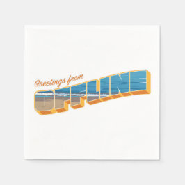 Servilleta De Papel Saludos desde fuera